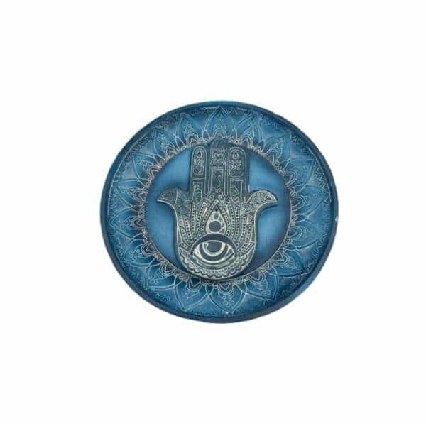 HAMSA ROUND PLATE INCENSE BURNER