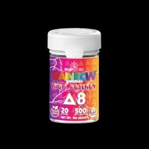 Hemp Living – Delta 8 Gummies – 20ct “High Potency Pack” 500mg – Rainbow