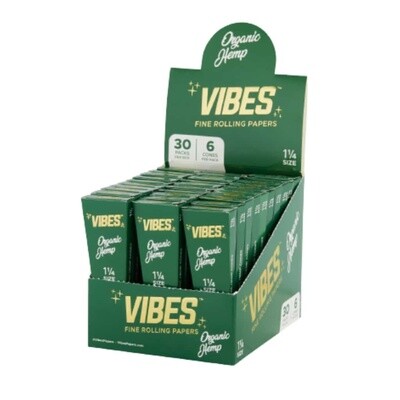 VIBES CONES ORGANIC HEMP (GREEN) 6 PK