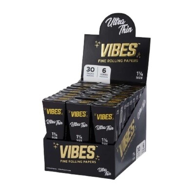 VIBES CONES KING SIZE ULTRA THIN (BLACK) 6 PK COFFIN