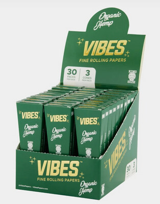 VIBES CONES KING SIZE ORGANIC HEMP 3PK COFFINS