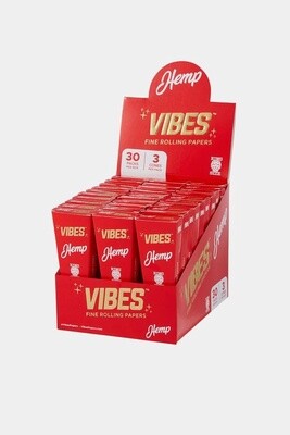 Vibes Cones King Size Hemp (Red) 30 Count Box 3 Pk Coffin