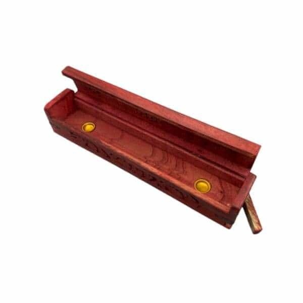 RED COFFIN BOX INCENSE BURNER