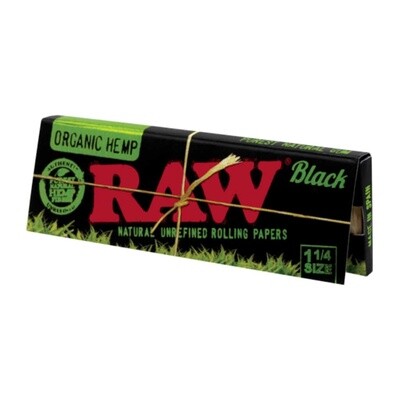 RAW BLACK NATURAL UNREFINED KING SIZE SLIM PAPERS