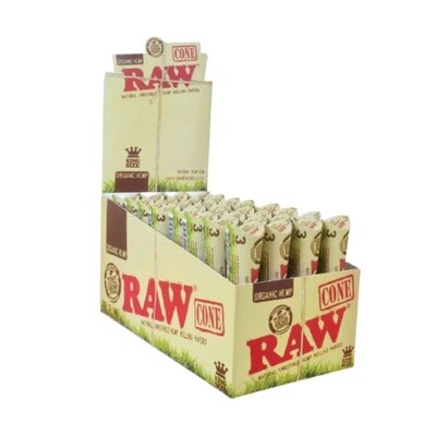 RAW ORGANIC PRE-ROLLED KING SIZE CONES 3PK