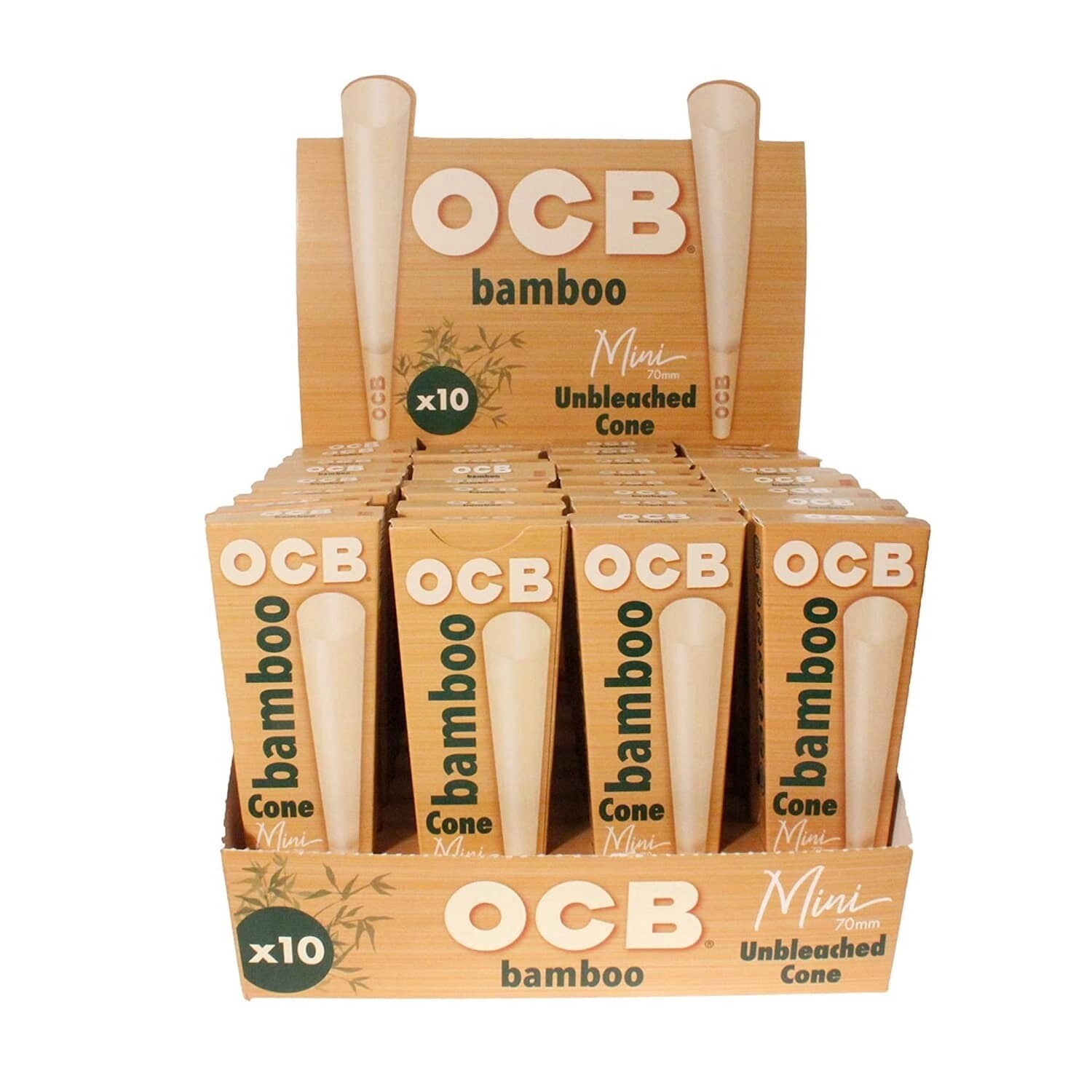 OCB BAMBOO 70 MM CONES 10 PK