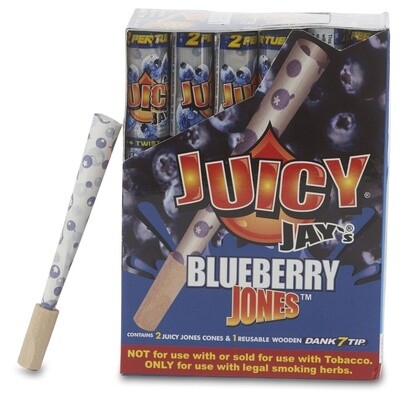 JUICY JAY&#39;S BLUEBERRY JONES CONES W/TIP