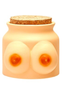 ROAST AND TOAST CERAMIC BOOB STASH JAR W/ CORK LID