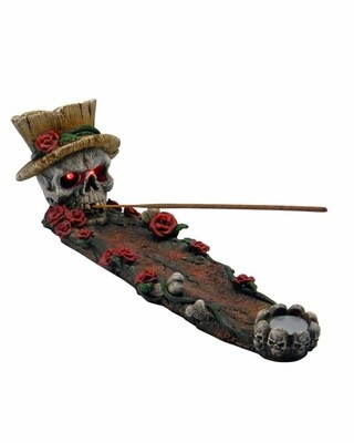 SKULL W/ROSES LED INCENSE BURNER