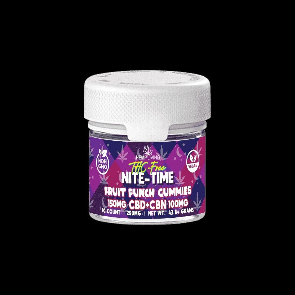 HEMP LIVING THC FREE NITE TIME GUMMIES 10 CT