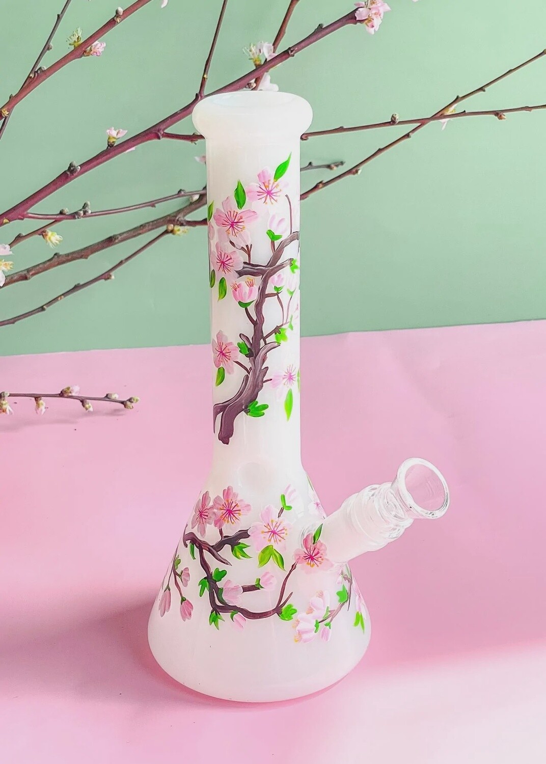 HANDPAINTED CHERRY BLOSSOM BONG