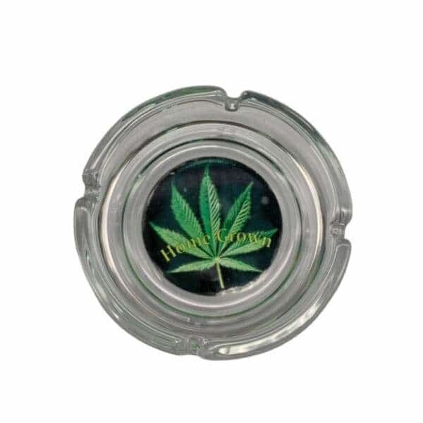ROUND GLASS ASHTRAY HOMEGROWN