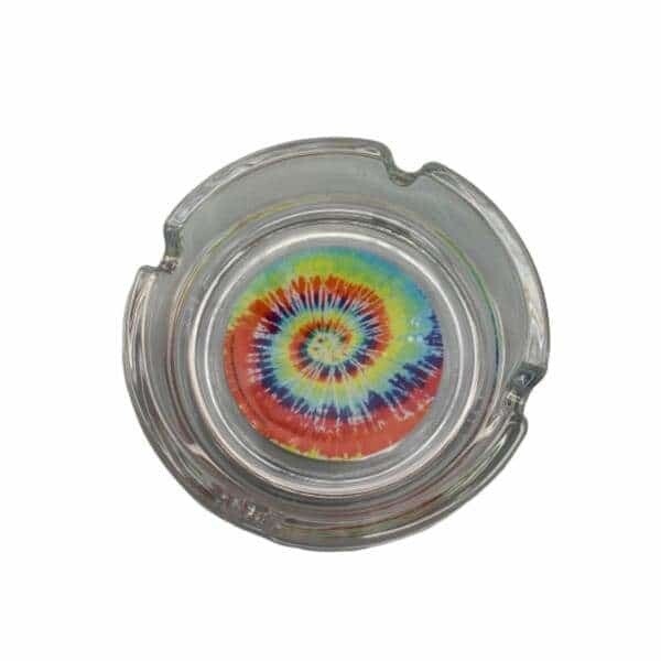 ROUND GLASS ASHTRAY TYE DYE