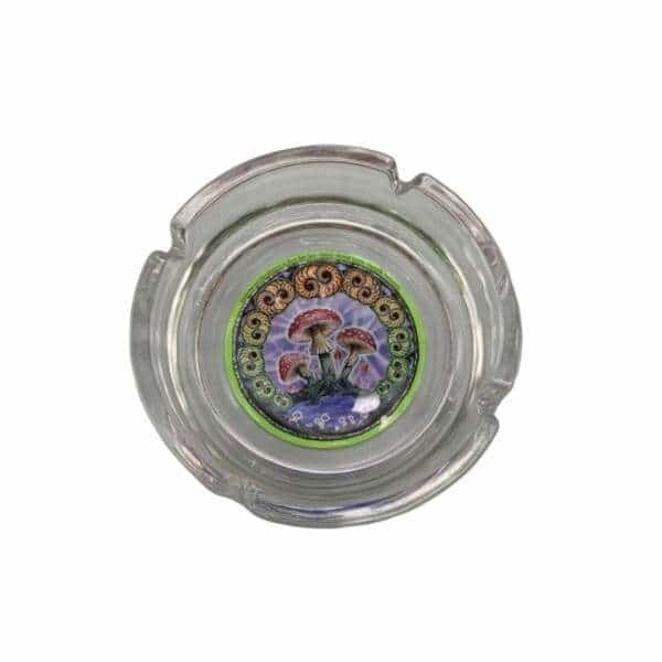 ROUND GLASS ASHTRAY MUSHROOM 2000