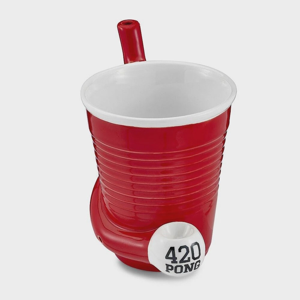 Ceramic Beer Pong Mug Pipe