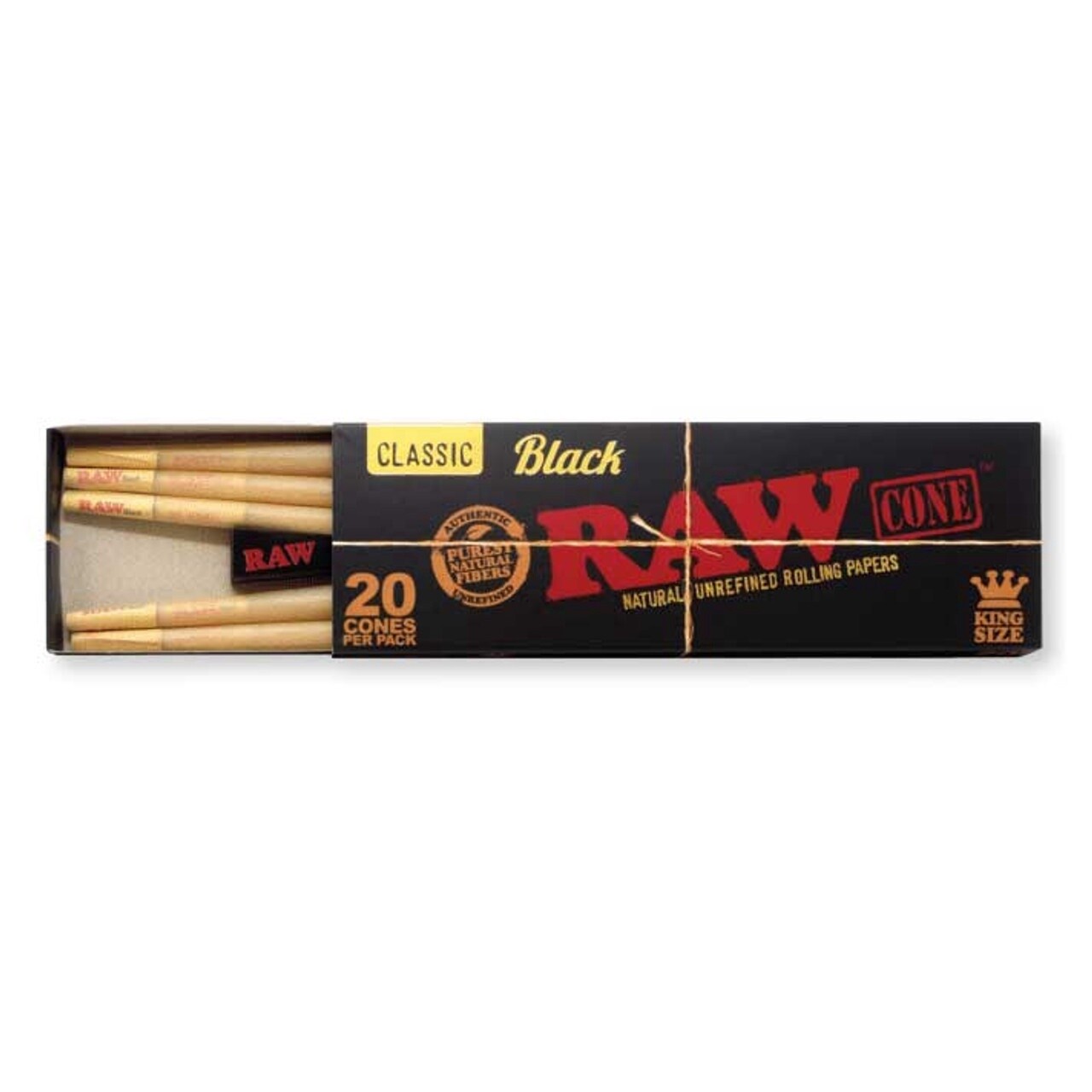 RAW BLACK PRE-ROLLED KING SIZE CONES 20 PACK