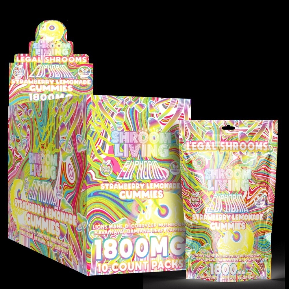SHROOM LIVING EUPHORIA GUMMIES 10CT STRAWBERRY LEMONADE