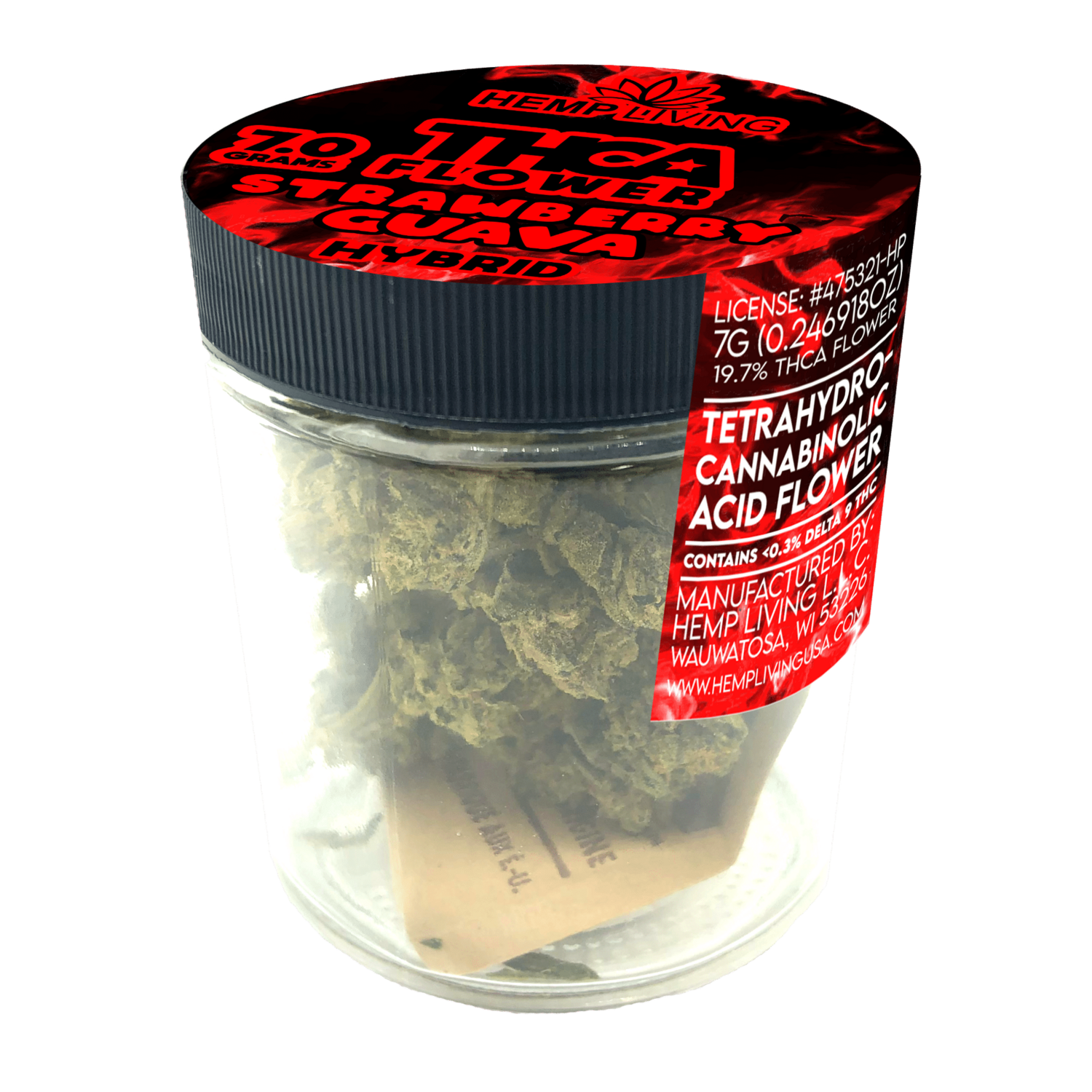 HEMP LIVING THCA FLOWER 7G STRAWBERRY GUAVA