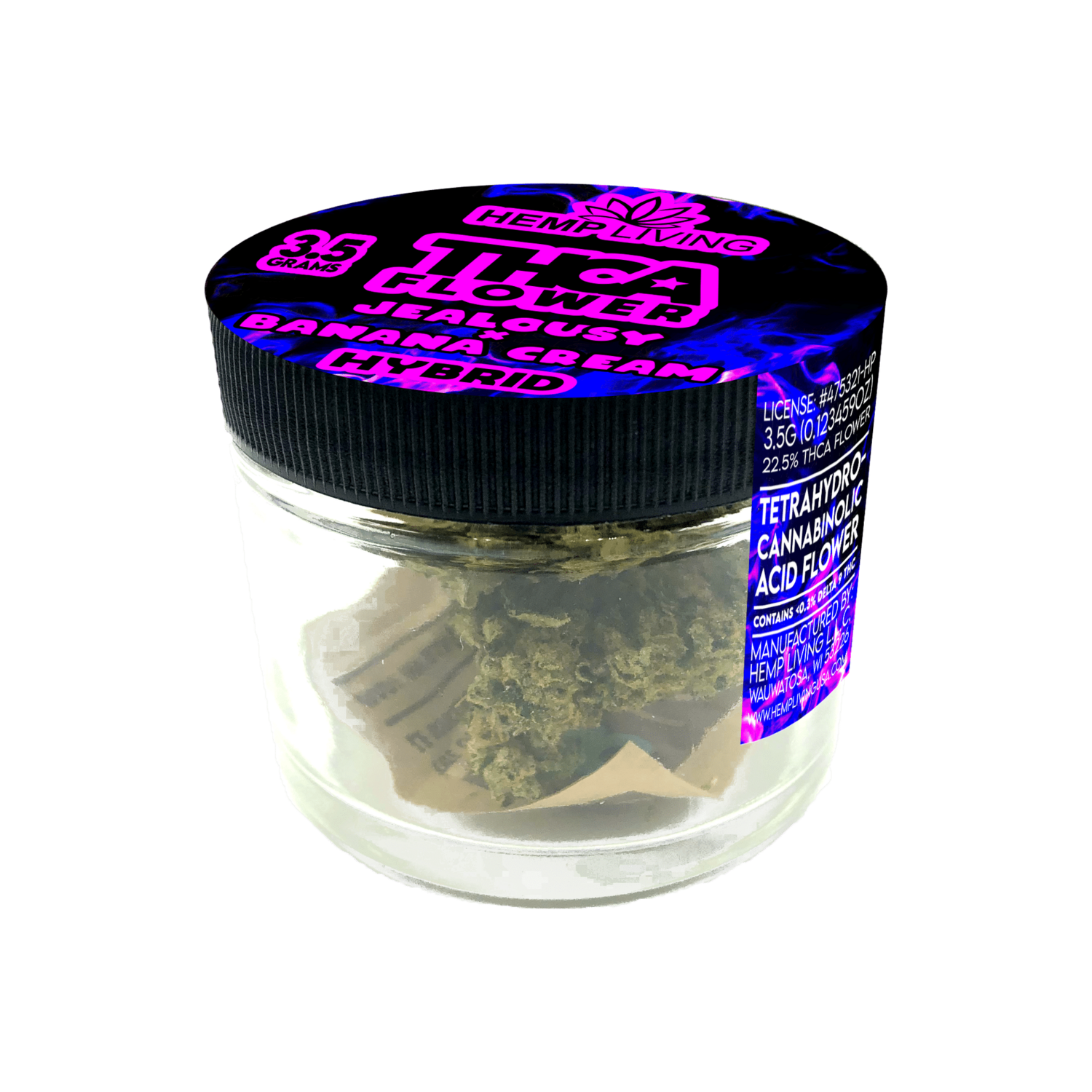 HEMP LIVING THCA FLOWER 3.5G JEALOUSY X BANANA CREAM