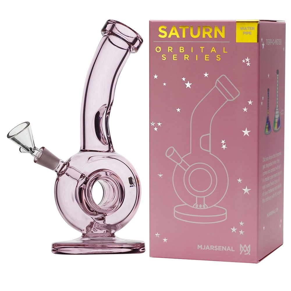 MJ ARSENAL GLASS WATER PIPE SATURN PINK