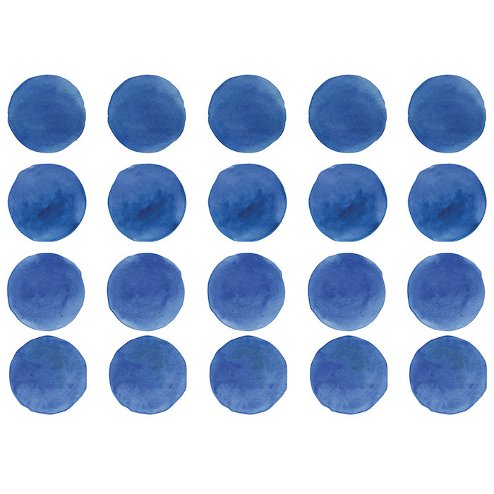 Интерьерная наклейка Watercolor Polka Dots — синий