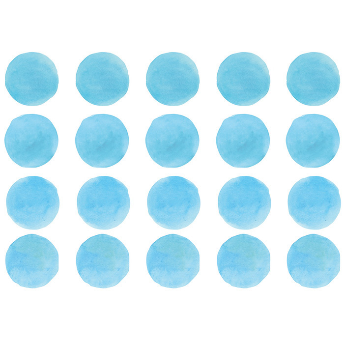 Интерьерная наклейка Watercolor Polka Dots — голубой