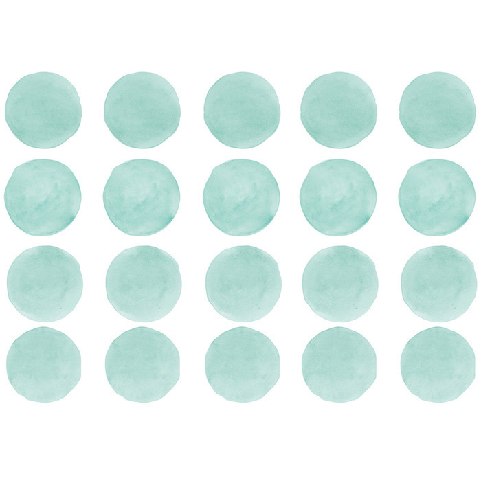 Интерьерная наклейка Watercolor Polka Dots — мятный