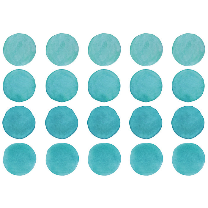 Интерьерная наклейка Watercolor Polka Dots — бирюзовый