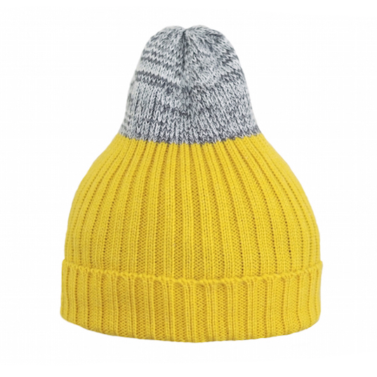 Двухцветная шапка Tamanegi жёлтая/меланж