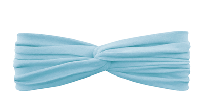 Трикотажная повязка перекрученная нежно-голубая