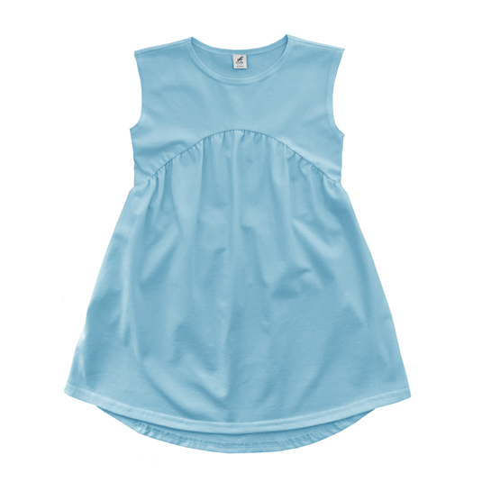 Трикотажное платье нежно-голубое