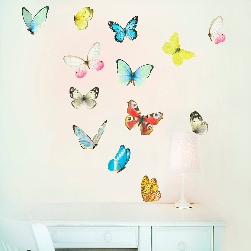 Интерьерная наклейка «Бабочки 13шт» размер M