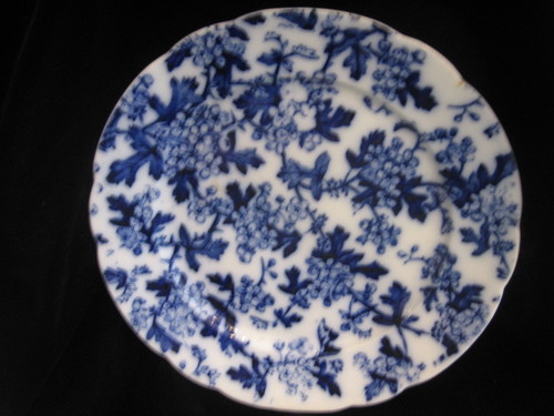Mercer Pottery Blue and White Plate Plum Blossom