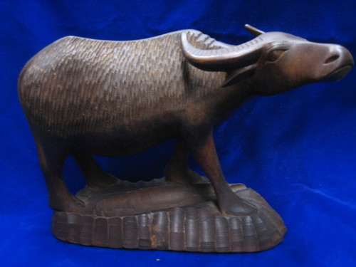 Water Buffalo Sculpture African Wood Carving Statue