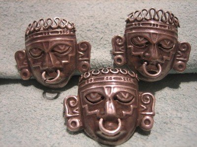 Mayan Earrings and Broch Sterling Silver
