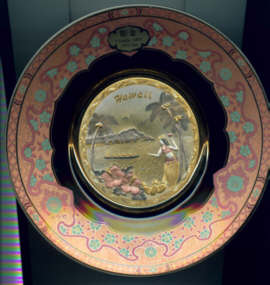 Chokin Art Hawaii Plate 24KT Gold