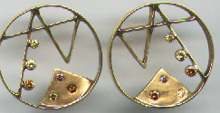 Colored Diamond Earrings Pink Diamonds Custom Design 14 Karat Gold