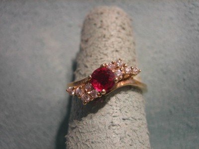 Ruby and Diamond Ring 14 Karat Gold Ring