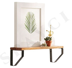 Floating Wooden And Iron Shelf