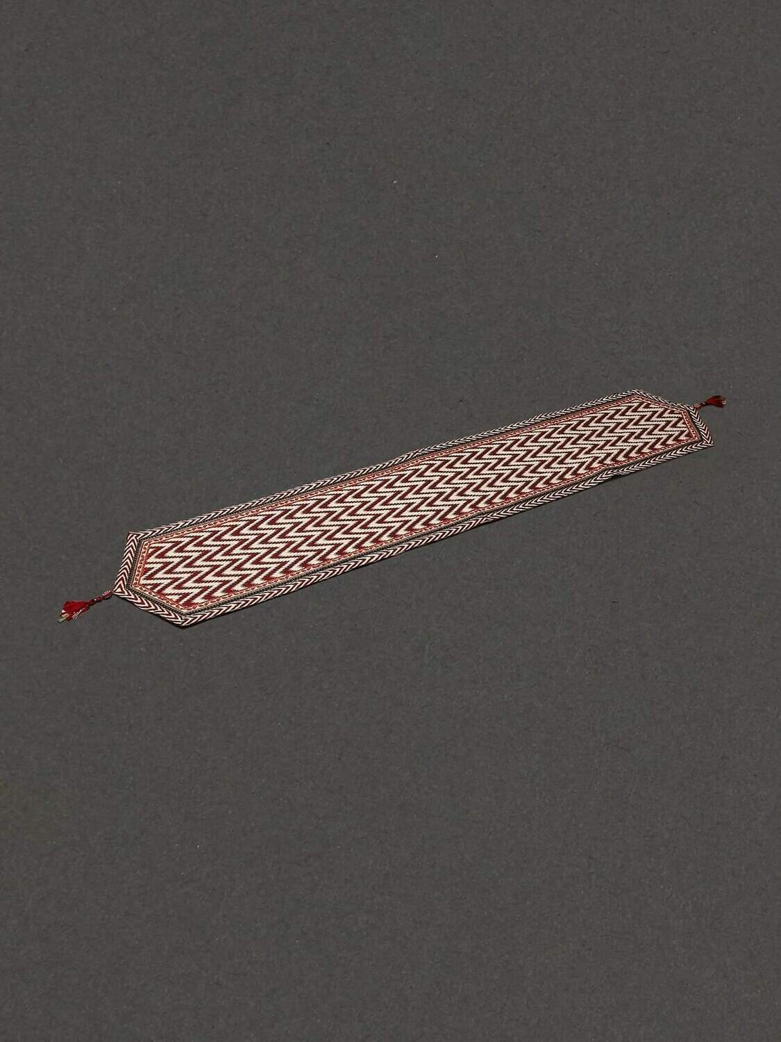 Ecru and Red Flora Runner