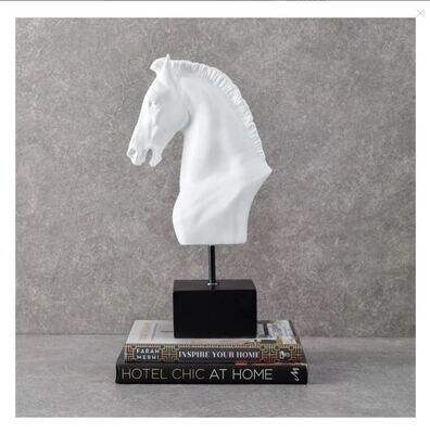 Sigmund Horse Bust Sculpture - White