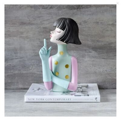 Ava with a Thought Sculpture