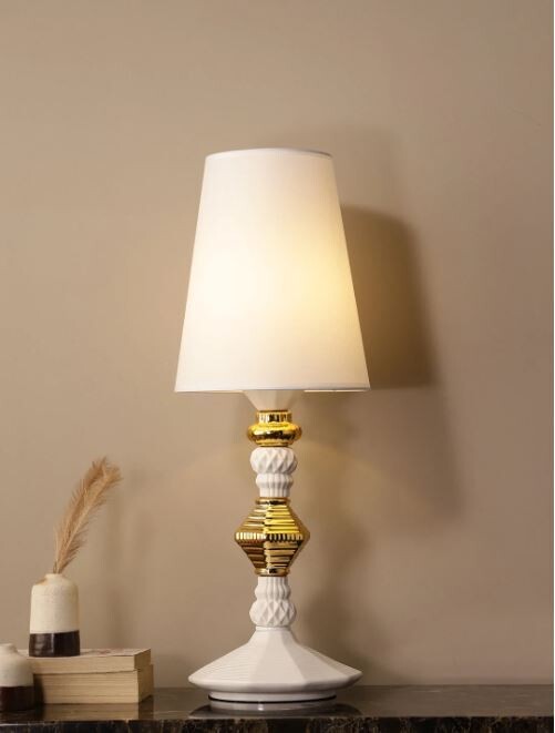 Eldoris White and Gold Table Lamp