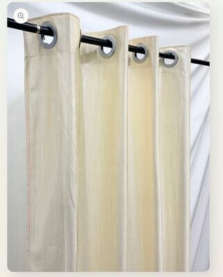 Long crush plain curtain cream