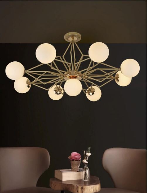 Daniel Metal and Glass Chandelier