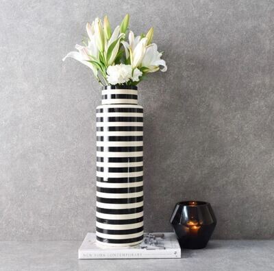 Logan Black and White Ceramic Vase
