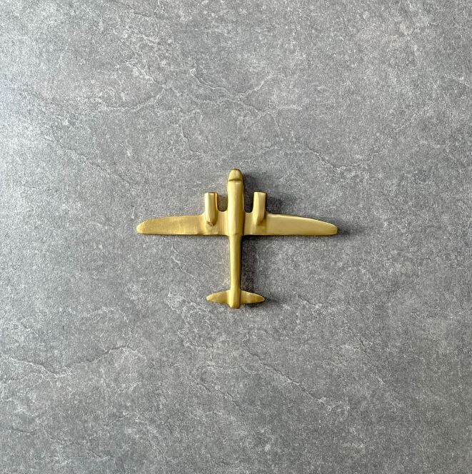 Langley Golden Plane Wall Sculpture, Color: Gold, Size: Small