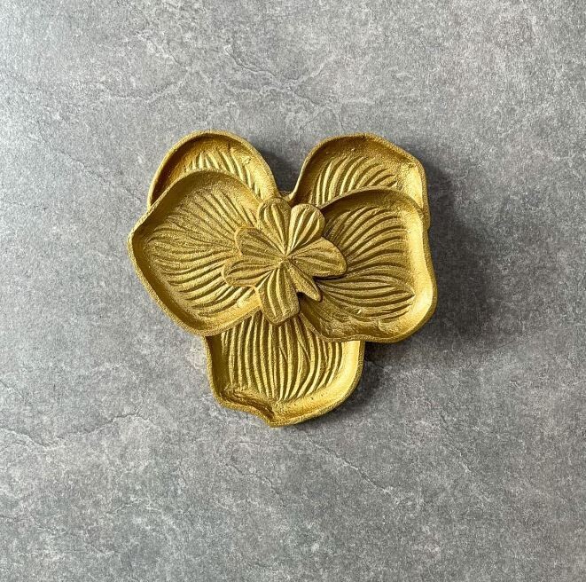 Arden Golden Orchid Flower Wall Sculpture, Color: Gold, Size: Small