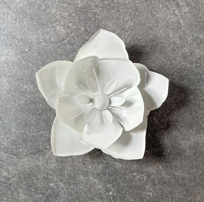 Calston White Poppy Flower Wall Sculpture, Color: White, Size: Small