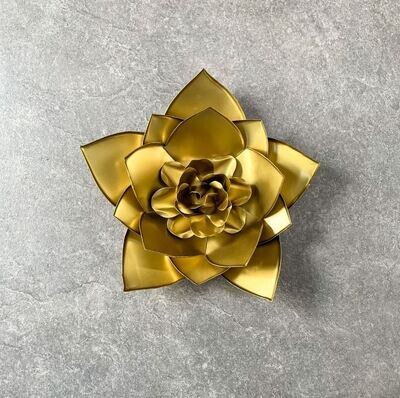 Eliane Golden Gardenia Flower Wall Sculpture